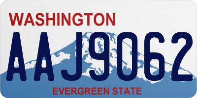 WA license plate AAJ9062