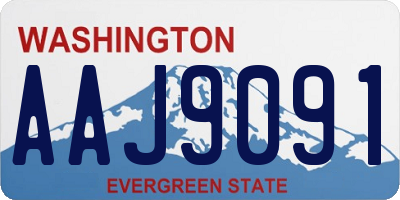 WA license plate AAJ9091