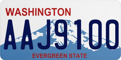 WA license plate AAJ9100