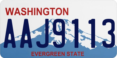 WA license plate AAJ9113