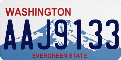 WA license plate AAJ9133