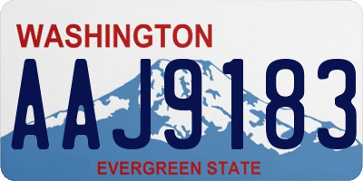 WA license plate AAJ9183