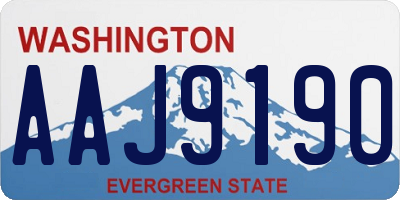 WA license plate AAJ9190