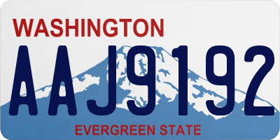 WA license plate AAJ9192