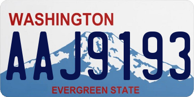 WA license plate AAJ9193