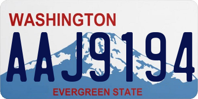 WA license plate AAJ9194