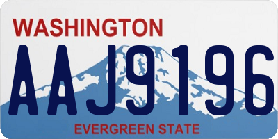 WA license plate AAJ9196