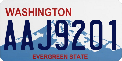 WA license plate AAJ9201