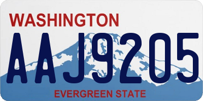 WA license plate AAJ9205