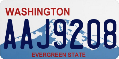 WA license plate AAJ9208
