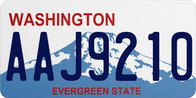 WA license plate AAJ9210