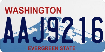 WA license plate AAJ9216