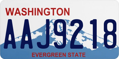 WA license plate AAJ9218