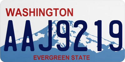 WA license plate AAJ9219
