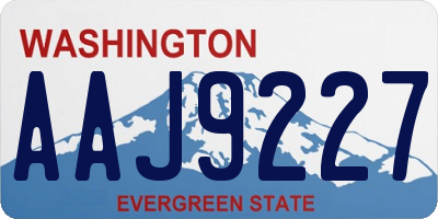 WA license plate AAJ9227