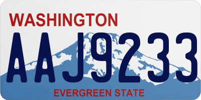WA license plate AAJ9233
