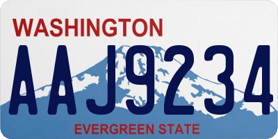 WA license plate AAJ9234