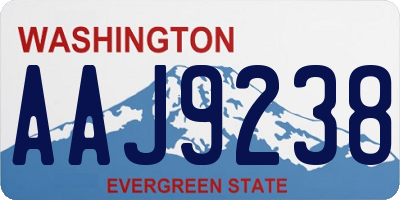 WA license plate AAJ9238