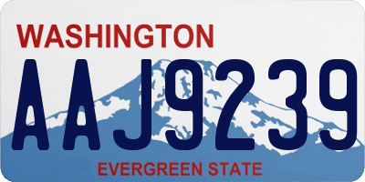 WA license plate AAJ9239