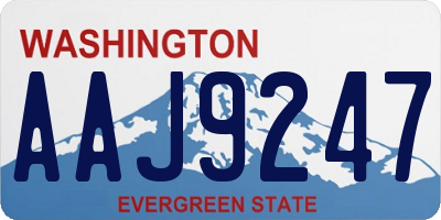 WA license plate AAJ9247