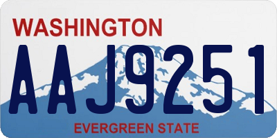 WA license plate AAJ9251