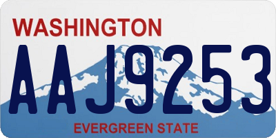 WA license plate AAJ9253
