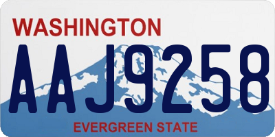 WA license plate AAJ9258