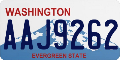 WA license plate AAJ9262