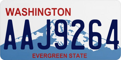 WA license plate AAJ9264