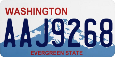 WA license plate AAJ9268
