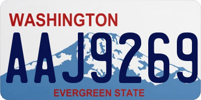 WA license plate AAJ9269