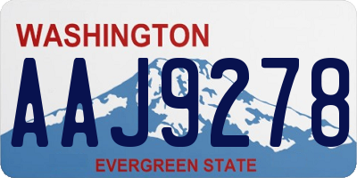 WA license plate AAJ9278
