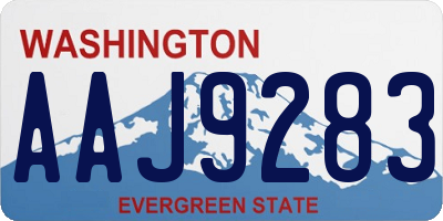 WA license plate AAJ9283