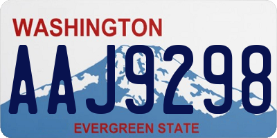 WA license plate AAJ9298
