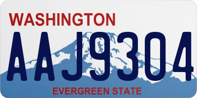 WA license plate AAJ9304