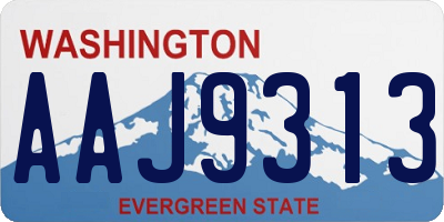 WA license plate AAJ9313