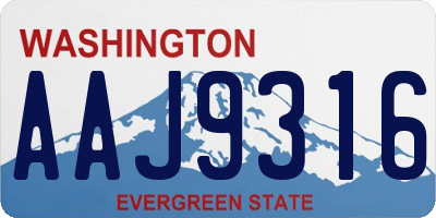 WA license plate AAJ9316