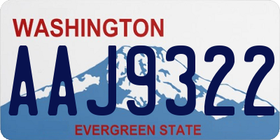 WA license plate AAJ9322