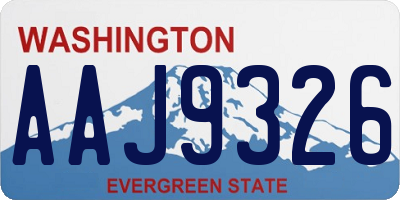 WA license plate AAJ9326