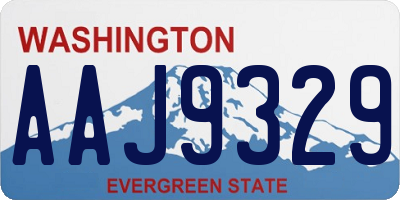 WA license plate AAJ9329