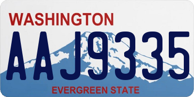 WA license plate AAJ9335