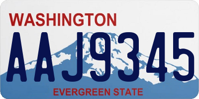 WA license plate AAJ9345