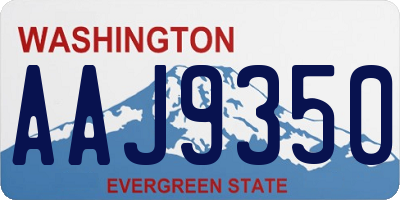 WA license plate AAJ9350