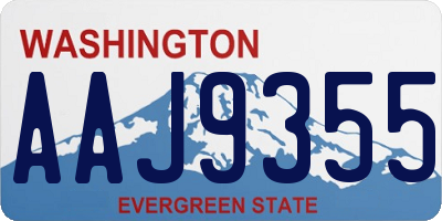 WA license plate AAJ9355