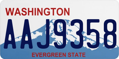 WA license plate AAJ9358