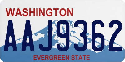WA license plate AAJ9362