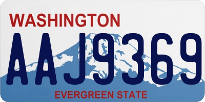 WA license plate AAJ9369