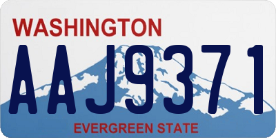 WA license plate AAJ9371
