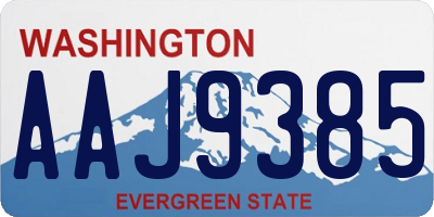 WA license plate AAJ9385