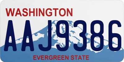 WA license plate AAJ9386